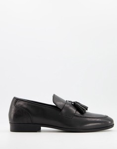 Черные кожаные лоферы с кисточками schuh ross-Черный цвет