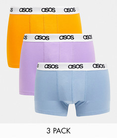 Набор из трех боксеров-брифов ярких оттенков ASOS DESIGN-Многоцветный