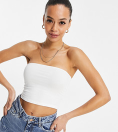 Белый кроп-топ бандо из органического хлопка ASOS DESIGN Tall Ultimate