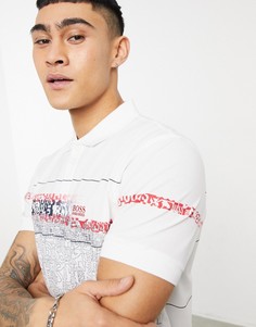 Белая футболка-поло BOSS Athleisure Paddy 5-Белый