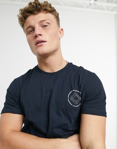 Темно-синяя футболка с принтом "LA" на груди Burton Menswear-Темно-синий