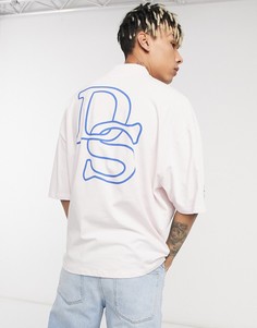 Розовая oversized-футболка с мультяшным принтом логотипа ASOS Daysocial-Розовый цвет