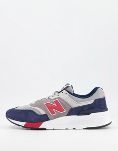 Темно-синие кроссовки с красными вставками New Balance 997H-Темно-синий