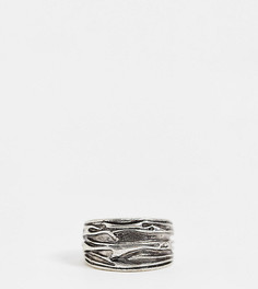 Серебристое массивное кольцо в виде скрученной проволоки Reclaimed Vintage Inspired-Серебристый