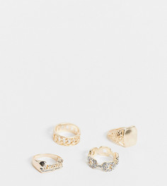 Набор старомодных массивных колец золотистого цвета Reclaimed Vintage Inspired-Золотистый