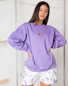 Свободный свитшот в пастельных тонах с вышивкой "Los Angeles" Daisy Street-Фиолетовый