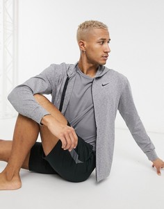 Худи серого цвета Nike Yoga-Серый