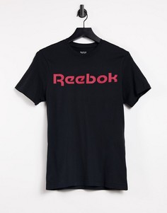 Черная футболка Reebok Linear Read-Черный цвет