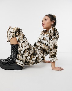 Платье миди в стиле oversized с цифровым принтом Kaffe-Многоцветный
