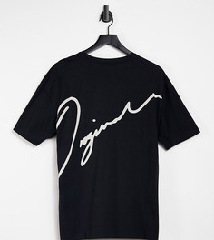 Черная oversized-футболка с принтом логотипа на спине Jack & Jones Originals – эксклюзивно для ASOS-Черный цвет