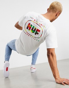 Белая футболка с логотипом HUF Sound-Белый