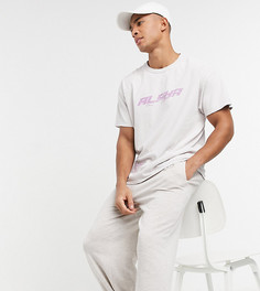 Кремовая окрашенная oversized-футболка с принтом New Look-Кремовый