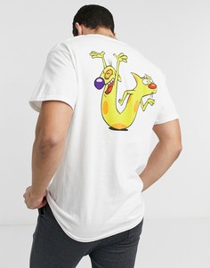 Белая футболка в стиле oversized с рисунком Котопса New Look-Белый