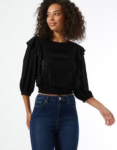 Черная консервативная блузка Miss Selfridge-Черный