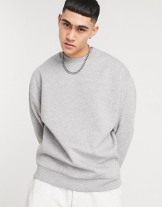 Серый меланжевый oversize-свитшот ASOS DESIGN