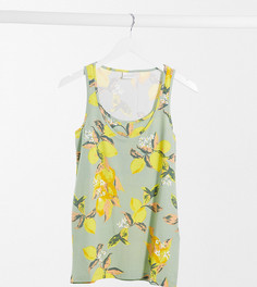 Удлиненная майка с лимонным принтом Mamalicious-Желтый Mama.Licious