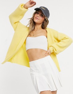 Желтый кардиган прямого кроя без застежек ASOS DESIGN