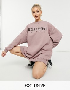 Розовато-лиловое платье-свитшот с логотипом Reclaimed Vintage Inspired-Серый