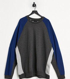 Свитшот в стиле oversized и колор-блок ASOS DESIGN Plus-Черный цвет