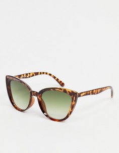 Солнцезащитные очки «кошачий глаз» в черепаховой оправе AJ Morgan-Коричневый цвет