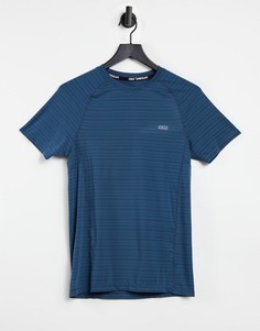 Спортивная футболка из окрашенного меланжа ASOS 4505-Голубой