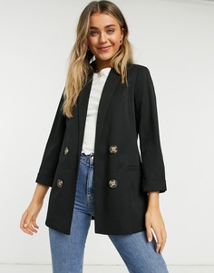 Черный oversized-пиджак Stradivarius