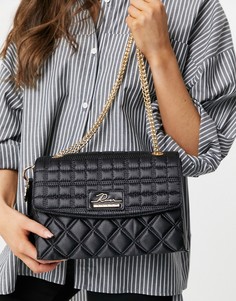 Черная стеганая сумка сэтчел River Island-Черный цвет