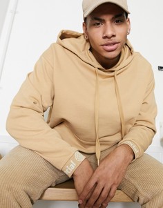Светло-коричневый oversized-худи с фирменной тесьмой ASOS Daysocial