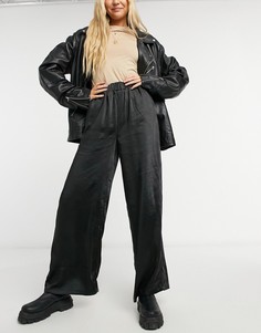 Атласные широкие брюки Dr Denim Bell-Черный цвет