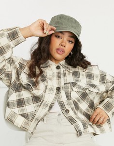 Кремовая куртка в шотландскую клетку Free People James-Черный цвет
