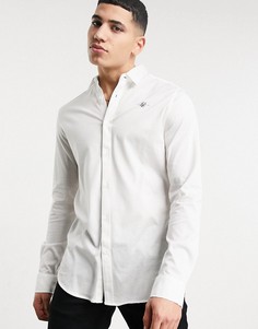 Белая хлопковая рубашка на пуговицах с длинными рукавами SikSilk-Белый