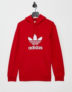 Худи красного цвета с логотипом-трилистником adidas Originals adicolor-Красный