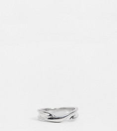 Серебристое кольцо с абстрактным дизайном ASOS DESIGN Curve-Серебристый