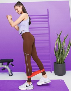 Леггинсы с контрастным поясом и декоративными швами ASOS 4505-Коричневый цвет