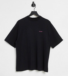 Oversized-футболка с логотипом и розовым принтом COLLUSION Unisex-Черный цвет