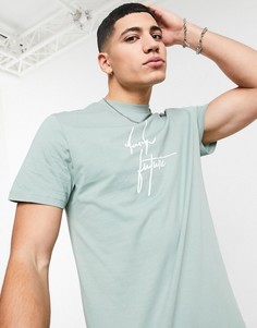 Футболка с логотипом ASOS Dark Future-Зеленый цвет