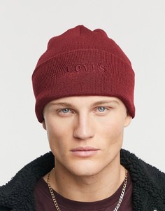 Бордовая шапка-бини с логотипом Levis-Красный Levis®