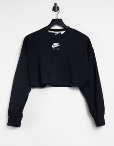 Черный укороченный свитшот Nike Air-Черный цвет