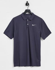 Темно-синяя футболка-поло Nike Solid-Белый
