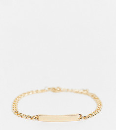 Золотистый браслет с прямоугольной плашкой ASOS DESIGN