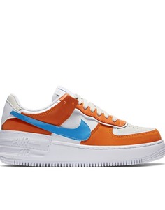 Кроссовки рыжего цвета с синими вставками Nike Air Force 1 Shadow-Оранжевый