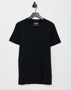 Черная облегающая футболка Jack & Jones Originals-Черный цвет