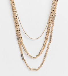 Золотистое многорядное ожерелье из цепочек Reclaimed Vintage Inspired-Золотистый