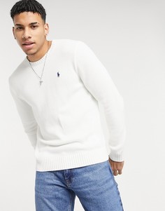 Белый вязаный джемпер из плотного хлопка с логотипом в виде игрока в поло Polo Ralph Lauren