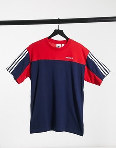 Красно-синяя футболка с короткими рукавами adidas Originals-Красный