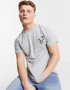 Серая футболка с цветочным принтом River Island-Серый
