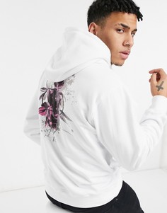 Белый худи с принтом на груди River Island
