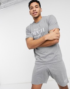 Комплект одежды для дома из шорт и футболки в стиле oversized серого цвета с принтом Only & Sons-Серый