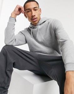 Серый меланжевый худи ASOS DESIGN