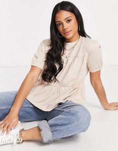 Бежевый свободный топ Missguided